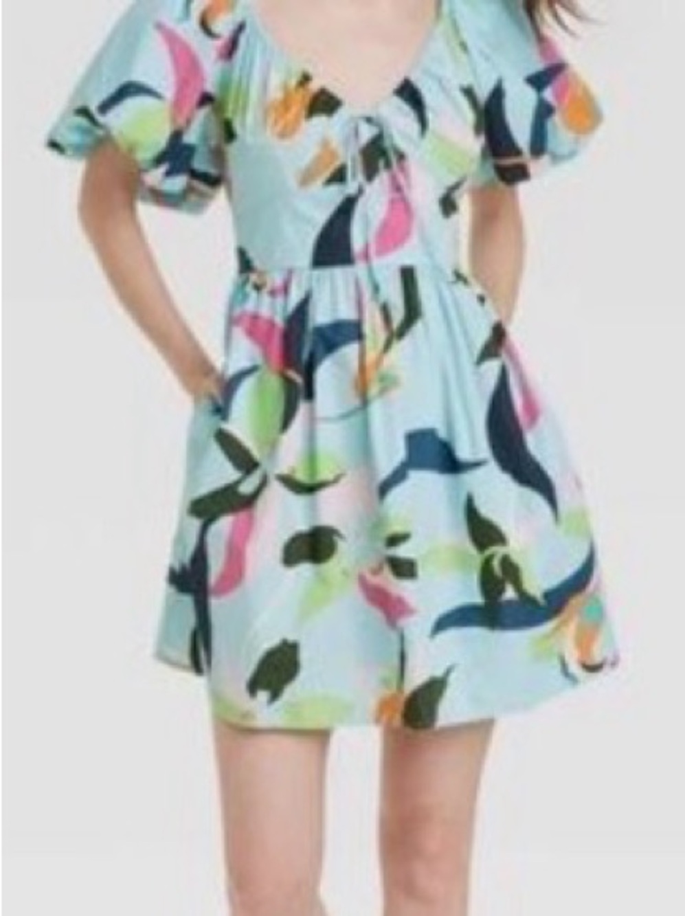 A New Day Women's Puff Short Sleeve Dress